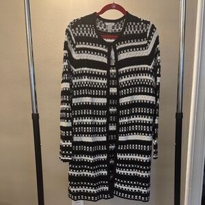 Chico's Monochrome Patterned Cardigan